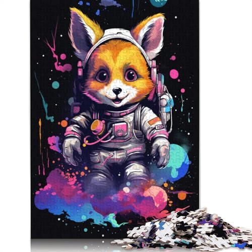 Puzzle 1000 Teile für Erwachsene, Baby-Fuchs-Astronaut, Puzzles für Erwachsene und Kinder, Kartonpuzzle, Spielzeug, Denkspiel, 38 x 26 cm von LiJianXXR