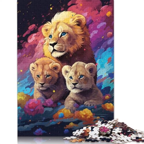 Puzzle 1000 Teile für Erwachsene, Baby-Löwe, Puzzles für Erwachsene und Kinder, Holzpuzzle, Spielzeug, Denkspiel, 75 x 50 cm von LiJianXXR