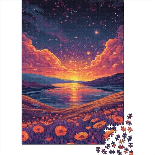 Puzzle 1000 Teile für Erwachsene, Blumenmeer, Puzzle für Erwachsene und Kinder, Holzpuzzle, Lernspiel, Herausforderungsspielzeug (Größe 75 x 50 cm) von LiJianXXR