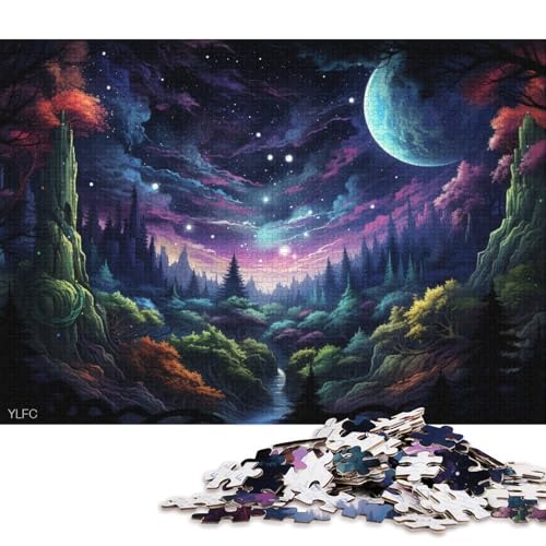 Puzzle 1000 Teile für Erwachsene, Bunte Wälder, Puzzle für Erwachsene, Holzpuzzle, Lernspiel, Herausforderungsspielzeug 75x50cm/1000 Stück von LiJianXXR