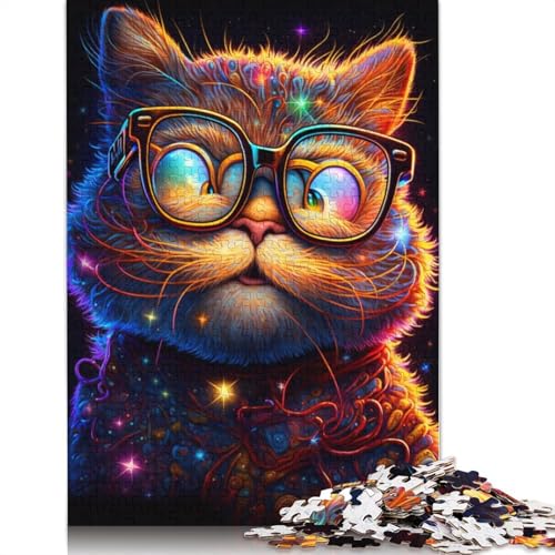 Puzzle 1000 Teile für Erwachsene, Cosmic Garfield mit Brille, Puzzle für Erwachsene, Papppuzzle, anspruchsvoll, Aber unterhaltsam und humorvoll (Größe 38 x 26 cm) von LiJianXXR