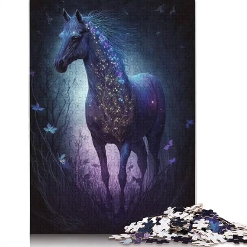 Puzzle 1000 Teile für Erwachsene, Einhorn, Blume, Galaxie, Puzzle für Erwachsene, Puzzle aus Pappe, pädagogisches Spielzeug zum Stressabbau, Puzzlegröße: 38 x 26 cm von LiJianXXR