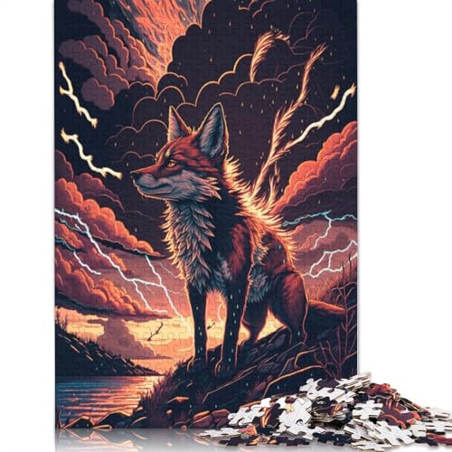 Puzzle 1000 Teile für Erwachsene, Fantasie-Fuchs-Tierpuzzle, Holzpuzzle für Erwachsene, Spaß für die ganze Familie, Puzzlegröße: 75 x 50 cm von LiJianXXR