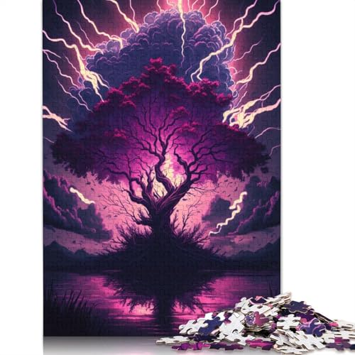 Puzzle 1000 Teile für Erwachsene, Fantasie-Kirschblütenbaum, Puzzle für Erwachsene, Kartonpuzzle, Lernspiel für Erwachsene und Kinder (Größe 38 x 26 cm) von LiJianXXR