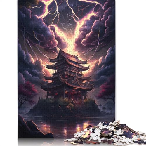 Puzzle 1000 Teile für Erwachsene, Fantasie-Puzzle mit japanischem Tempel, Holzpuzzle, Familienspiele, Größe: 75 x 50 cm von LiJianXXR