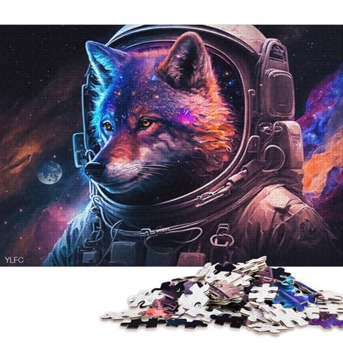 Puzzle 1000 Teile für Erwachsene, Galaxie, Astronaut, Wolf, Puzzle für Erwachsene, Puzzle aus Karton, Lernspielzeug (Größe 38 * 26 cm) von LiJianXXR