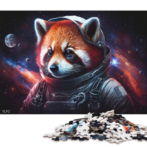 Puzzle 1000 Teile für Erwachsene, Galaxie-Astronaut, Roter Panda, Puzzle, Holzpuzzle, Spielzeug, Wanddekoration (Größe 75 * 50 cm) von LiJianXXR