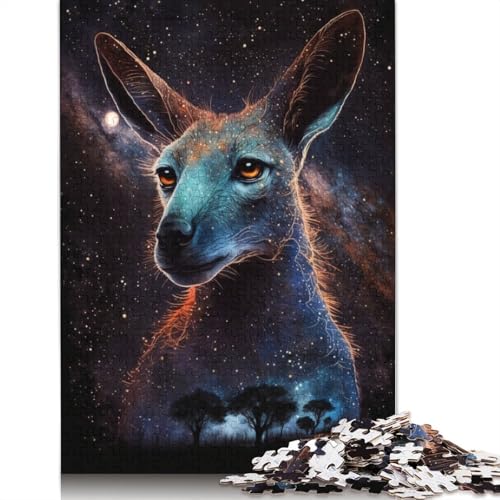 Puzzle 1000 Teile für Erwachsene, Galaxie-Tier-Känguru-Puzzle für Erwachsene, Holzpuzzle, Spaß für die ganze Familie (Größe 75 x 50 cm) von LiJianXXR