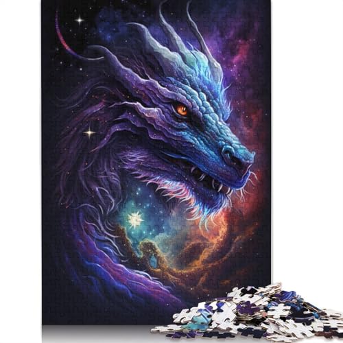 Puzzle 1000 Teile für Erwachsene, Galaxy Art, chinesischer Drache, Puzzle für Erwachsene, Holzpuzzle, Spaß für die ganze Familie (Größe 75 x 50 cm) von LiJianXXR