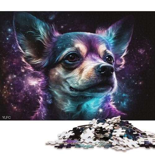 Puzzle 1000 Teile für Erwachsene, Galaxy Cosmic Chihuahua, Puzzle für Erwachsene, Puzzle aus Karton, Lernspielzeug (Größe 38 * 26 cm) von LiJianXXR