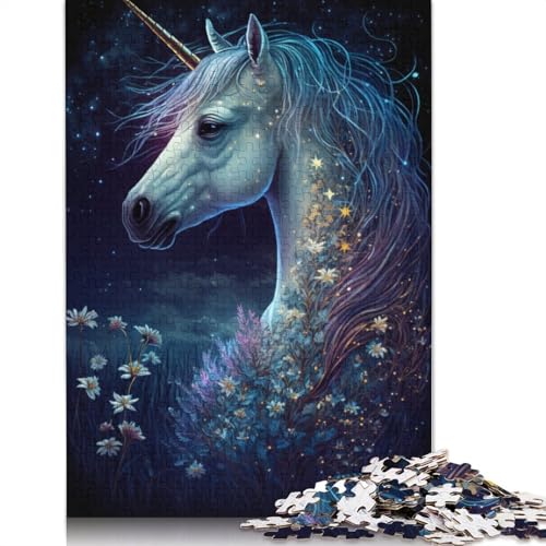 Puzzle 1000 Teile für Erwachsene, Galaxy-Einhorn-Puzzle für Erwachsene, Papppuzzle, anspruchsvoll, Aber unterhaltsam und humorvoll (Größe 38 x 26 cm) von LiJianXXR