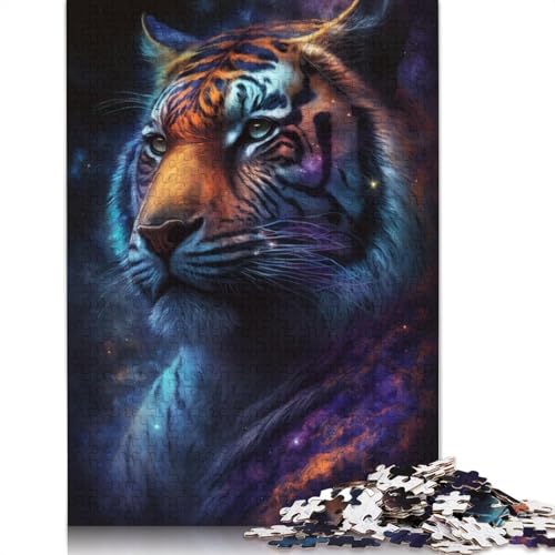 Puzzle 1000 Teile für Erwachsene, Galaxy Tiger, Puzzle für Erwachsene, Kartonpuzzle, Lernspiel für Erwachsene und Kinder (Größe 38 x 26 cm) von LiJianXXR