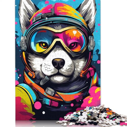 Puzzle 1000 Teile für Erwachsene, Husky-Baby-Astronaut, Puzzles für Erwachsene und Kinder, Holzpuzzle, Spielzeug, Denkspiel, 75 x 50 cm von LiJianXXR