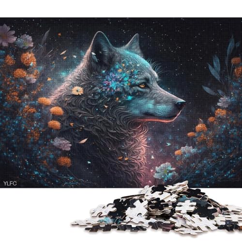 Puzzle 1000 Teile für Erwachsene, Kosmische Wolfsblumen, Puzzle für Erwachsene, Holzpuzzle, Familiendekoration von LiJianXXR