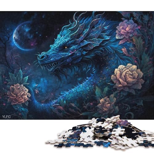 Puzzle 1000 Teile für Erwachsene, Kosmischer Galaxie-Drache, Puzzle für Erwachsene, Holzpuzzle, Familiendekoration von LiJianXXR