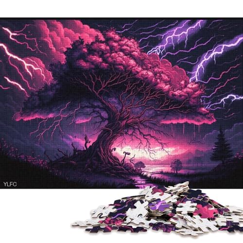 Puzzle 1000 Teile für Erwachsene, Künstlerisches Kirschbaum-Puzzle, Holzpuzzle, Spielzeug, Wanddekoration (Größe 75 * 50 cm) von LiJianXXR