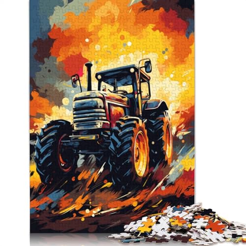 Puzzle 1000 Teile für Erwachsene, Kunst, Ölgemälde, Traktor, Puzzles für Erwachsene und Kinder, Holzpuzzle, Spielzeug, Denkspiel, 75 x 50 cm von LiJianXXR