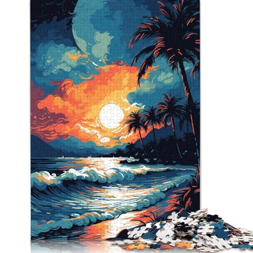 Puzzle 1000 Teile für Erwachsene, Kunst, schöner Strand, Puzzles für Erwachsene und Kinder, Kartonpuzzle, Spielzeug, Denkspiel, 38 x 26 cm von LiJianXXR