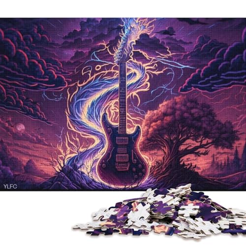 Puzzle 1000 Teile für Erwachsene, Kunst-Gitarren-Puzzle für Erwachsene, Puzzle aus Karton, Lernspielzeug (Größe 38 * 26 cm) von LiJianXXR