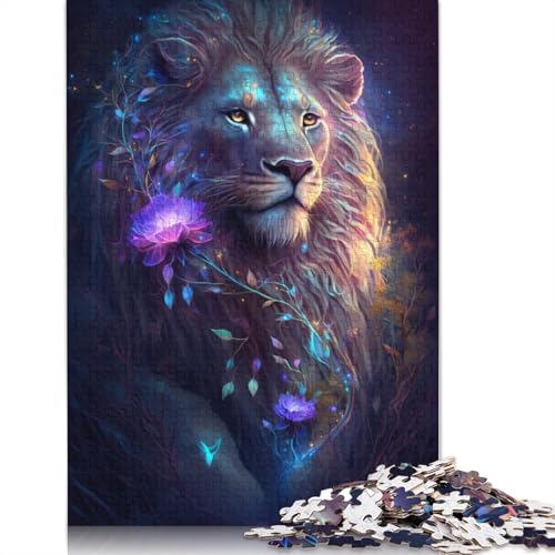 Puzzle 1000 Teile für Erwachsene, Löwe, Blume, Galaxie, Puzzle für Erwachsene, Holzpuzzle, pädagogisches Spielzeug zum Stressabbau, Puzzlegröße: 75 x 50 cm von LiJianXXR