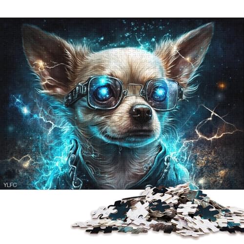 Puzzle 1000 Teile für Erwachsene, Magischer Chihuahua-Krieger, Puzzle aus Pappe, Spielzeug, Wanddekoration (Größe 38 * 26 cm) von LiJianXXR