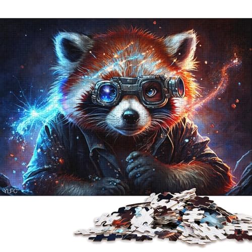 Puzzle 1000 Teile für Erwachsene, Magischer Roter Panda-Krieger, Puzzle für Erwachsene, Kartonpuzzle, Lernspielzeug (Größe 38 * 26 cm) von LiJianXXR