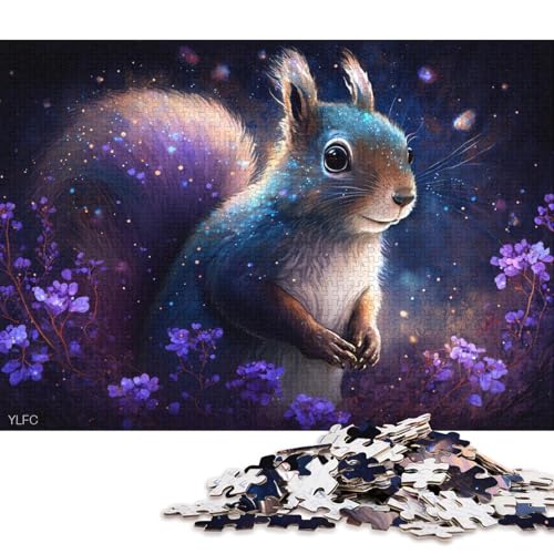 Puzzle 1000 Teile für Erwachsene, Magisches Eichhörnchen-Puzzle für Kinder, Holzpuzzle, tolles Geschenk für Erwachsene (Größe 75 * 50 cm) von LiJianXXR