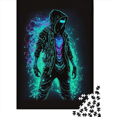 Puzzle 1000 Teile für Erwachsene, Neon Hacker Holz, Premium-Puzzle, nachhaltiges Puzzle für Erwachsene | Spiele (Größe 75x50 cm) von LiJianXXR