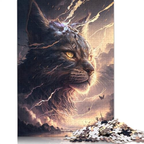 Puzzle 1000 Teile für Erwachsene, Tier-Fantasie-Luchs, Puzzle für Erwachsene, Papppuzzle, Familienspiele, Größe: 38 x 26 cm von LiJianXXR