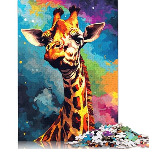 Puzzle 1000 Teile für Erwachsene, Tier-Giraffe, Puzzle für Erwachsene, Holzpuzzle, lustige Puzzlespiele, 75 x 50 cm von LiJianXXR