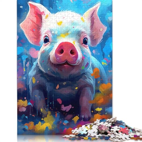 Puzzle 1000 Teile für Erwachsene, Tierschweine, Puzzles für Erwachsene und Kinder, Holzpuzzle, Spielzeug, Denkspiel, 75 x 50 cm von LiJianXXR