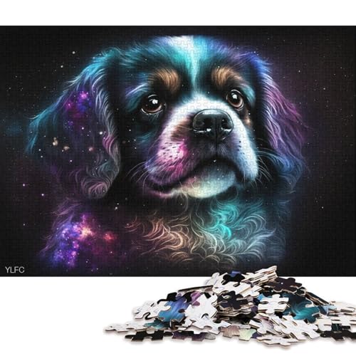 Puzzle 1000 Teile für Erwachsene, Tierwelpe, kosmisches Puzzle, Kartonpuzzle, Spielzeug, Wanddekoration (Größe 38 * 26 cm) von LiJianXXR