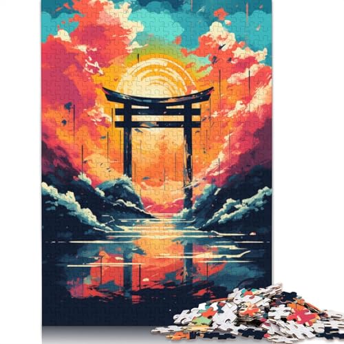 Puzzle 1000 Teile für Erwachsene, Torii-Tor, Japan, Puzzles für Erwachsene und Kinder, Holzpuzzle, Spielzeug, Denkspiel, 75 x 50 cm von LiJianXXR