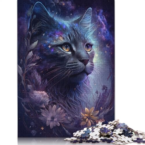 Puzzle 1000 Teile für Erwachsene, Weltraum, Katzen, Blumen, Puzzle für Erwachsene, Holzpuzzle, tolles Geschenk für Erwachsene (Größe 75 x 50 cm) von LiJianXXR