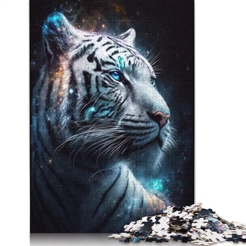 Puzzle 1000 Teile für Erwachsene, White Tiger Galaxy Puzzle für Erwachsene, Kartonpuzzle, Spaß für die ganze Familie (Größe 38 x 26 cm) von LiJianXXR