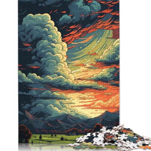 Puzzle 1000 Teile für Erwachsene, Wolkengemälde, Puzzle für Erwachsene, Kartonpuzzle für Sommerliebhaber, Größe 38 x 26 cm von LiJianXXR