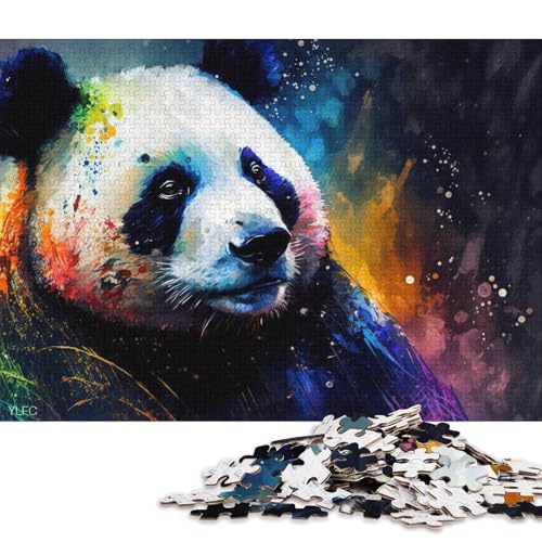 Puzzle 1000 Teile für Erwachsene, buntes Panda-Puzzle, Karton-Puzzle, Spielzeug, Wanddekoration (Größe 38 * 26 cm) von LiJianXXR