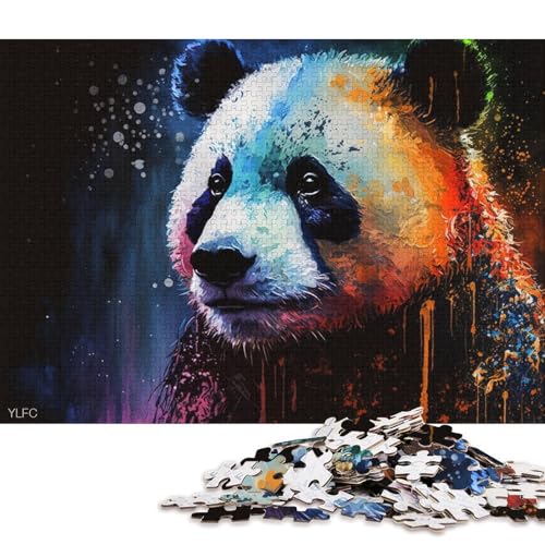 Puzzle 1000 Teile für Erwachsene, buntes Panda-Puzzle für Erwachsene, Puzzle aus Karton, Lernspielzeug (Größe 38 * 26 cm) von LiJianXXR