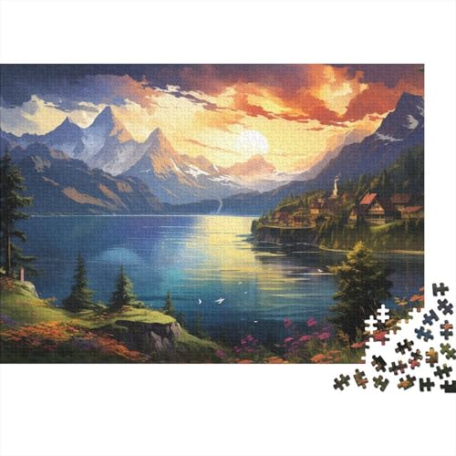 Puzzle 1000 Teile für Erwachsene, farbenfrohes, schönes Landschaftskunst-Puzzle für Erwachsene, Holzpuzzle, tolles Geschenk für Erwachsene, 50 x 75 cm von LiJianXXR