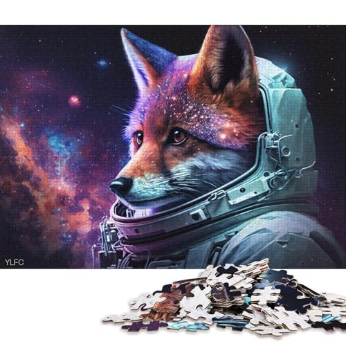 Puzzle 1000 Teile für Erwachsene, kosmische Kunst, Astronautenfuchs, Puzzle für Erwachsene, Kartonpuzzle, Lernspielzeug (Größe 38 * 26 cm) von LiJianXXR