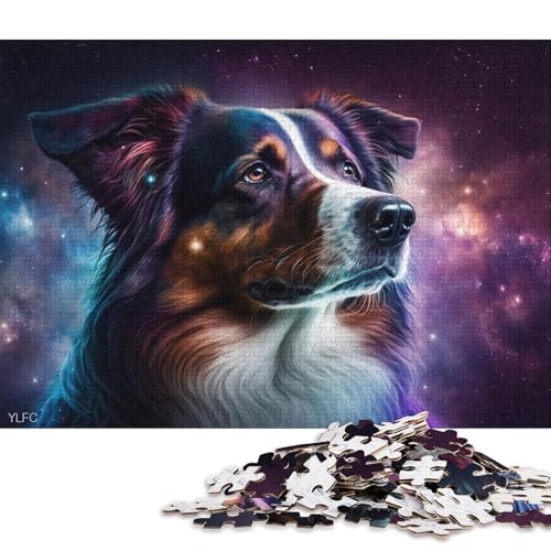 Puzzle 1000 Teile für Erwachsene, kosmisches Galaxie-Hunde-Puzzle, Karton-Puzzle, Spielzeug, Wanddekoration (Größe 38 * 26 cm) von LiJianXXR