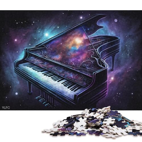 Puzzle 1000 Teile für Erwachsene, kosmisches Galaxie-Klavierpuzzle, Holzpuzzle, Spielzeug, Wanddekoration (Größe 75 * 50 cm) von LiJianXXR