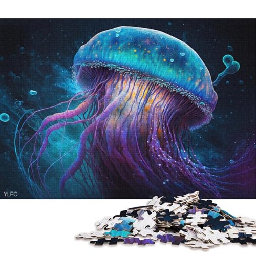 Puzzle 1000 Teile für Erwachsene, kosmisches Galaxie-Qualle-Puzzle, Holzpuzzle, Spielzeug, Wanddekoration (Größe 75 * 50 cm) von LiJianXXR