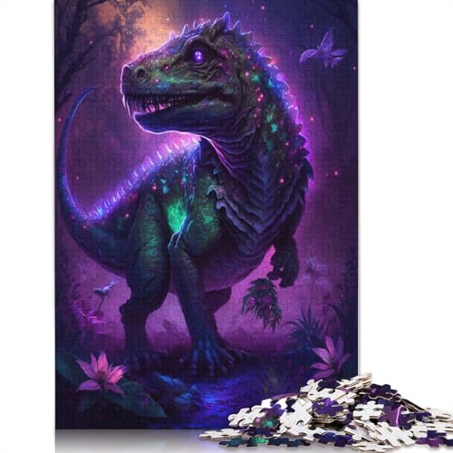 Puzzle 1000 Teile für Erwachsene Dinosaurier-Blumen-Galaxie-Puzzles für Erwachsene Kartonpuzzles Lernspielzeug Familienspiele Größe: 38 x 26 cm von LiJianXXR