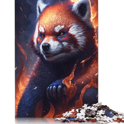 Puzzle 1000 Teile für Erwachsene Feuertier Roter Panda Puzzle für Erwachsene Papppuzzle Familienspiele Größe: 38x26cm von LiJianXXR