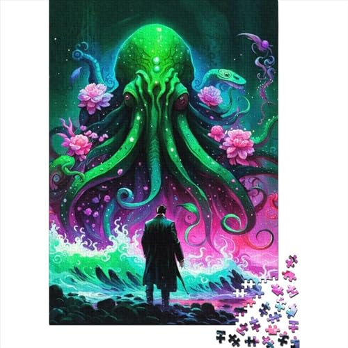 Puzzle 1000 Teile für Erwachsene Monsters of The Seabed aus Holz, Premium-Puzzle, nachhaltiges Puzzle für Erwachsene | Spiele (Größe 75x50 cm) von LiJianXXR