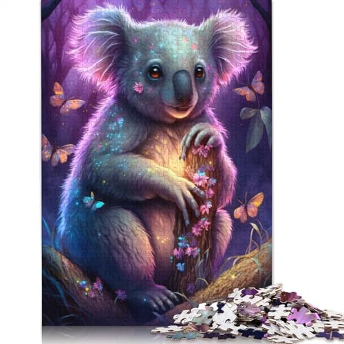 Puzzle 1000 Teile für Erwachsene Traum-Koala-Blumen Puzzle für Erwachsene Puzzle Holzpuzzle Pädagogisches Spielzeug zum Stressabbau Puzzlegröße: 75 x 50 cm von LiJianXXR