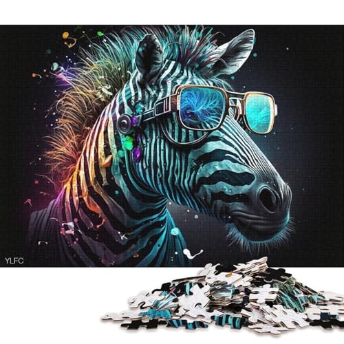 Puzzle 1000 Teile für Erwachsene Zebra mit Brille Puzzle für Erwachsene Holzpuzzle Familiendekoration von LiJianXXR