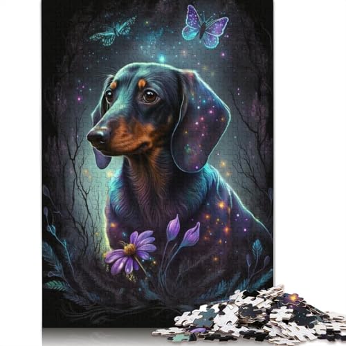 Puzzle 1000 Teile für Erwachsene und Kinder, Dackel, Blume, Galaxie, Puzzle für Erwachsene, Holzpuzzle, anspruchsvolles Spiel, Größe: 75 x 50 cm von LiJianXXR