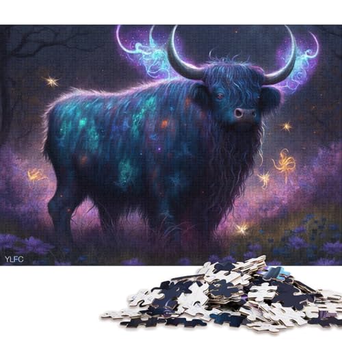 Puzzle 1000 Teile für Erwachsene und Kinder, Yak im Wald, Puzzle für Erwachsene, Papppuzzle, Heimdekoration 38x26cm/1000 Teile von LiJianXXR